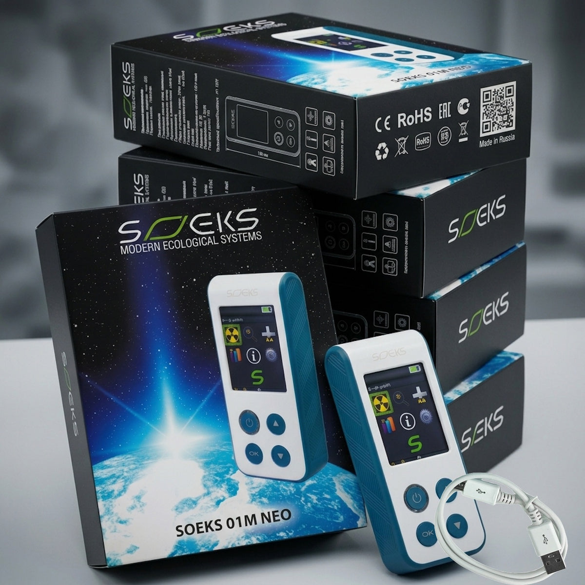 SOEKS 01M NEO radiation dosimeter retail packaging