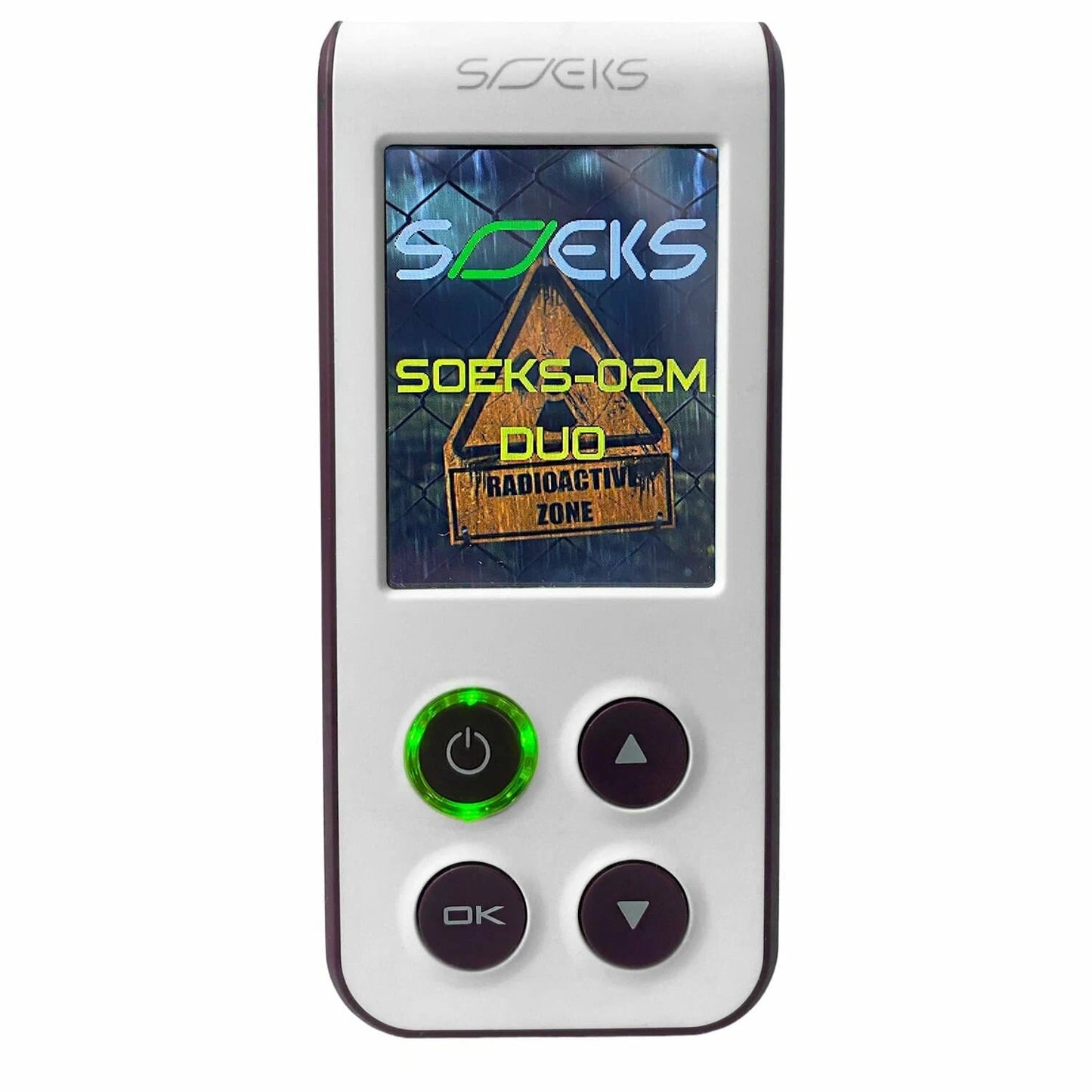 SOEKS 02M DUO Professional Radiation Detector - front info green indicator